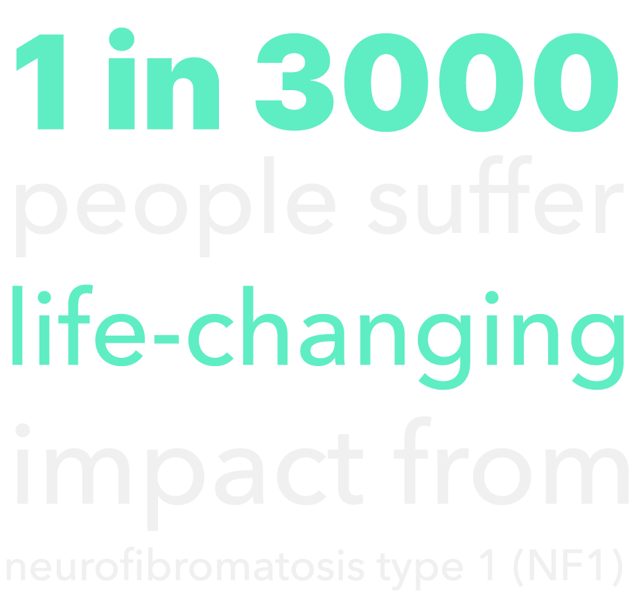 1 in 3000 people suffer life-changing impact from neurofibromatosis type 1 (NF1)